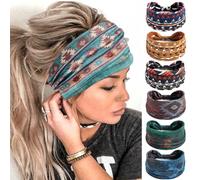 AIZIYIN Fashion Headbands for Women's Hair Head Scarfs Hairband Turban Flower Cotton Headbands Wide Yoga Sport Headband Head Wrap (P6WBoHuma)