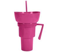 Aizuoni Drink and Snack Cup | Beverage Cup with Snack Bowl on Top,Leakproof Food Holder Drinking Container for Chips Candy Fruit Dessert Popcorn Juice Milk Tea Party Outdoor