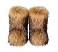 Aizuoni Furry Boots for Winter | Warm Mid-Calf Boots,Warm Furry Boots with Rubber Sole and Thermal Lining for Family Friends Collegues