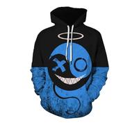 Aizuoni Horror Hoodie,Hip-Hop Long Sleeve Women Hoodie - Fashion Rock Hoodies with Horror Themes, Casual Street Hip Hop Funny Hoodie for Men Women Blue