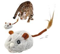 Aizuoni Interactive Cat Toy,Rechargeable Plush Mice,Interactive Toys for Cats with Silent Wheel - for Play Exercise Entertain Training Halloween Birthday Christmas