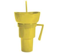 Aizuoni Snack Drink Cup | 2-in-1 Reusable Snack Bowl Drink Cup with Straw,Portable Food Beverage Container for Fruit Candy Chips Popcorn Beach Camping Travel Outdoor