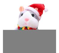 Aizuoni Talking Hamster - Sound Recording Plush Animal Toy | Automatic Shaking Head Electronic Pet with Hat and Scarf Learning Tool for Playroom Family Game Night Birthday Party Christmas