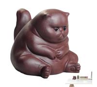 Aizuoni Tea Pet Cat - Cute Kungfu Tea Pet Fat Cat Figurine | Tearoom Home Decoration, Handmade Chinese Tea Tray Ornament for Tea Table Desk