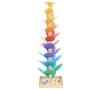 Aizuoni Wooden Ball Drop Toy - Rainbow Building Block Music Tree | Wooden Early Education Color Cognition Toy STEM Music Integration Learning Playtime for 3-7 Years Toddler Bedroom School Family