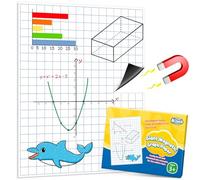 Aizweb Giant Magnetic Graph Paper,Dry Erase Grid Paper Graphing Paper for Classroom Whiteboard Accessories,Chart Paper Teacher Must Have Homeschool Teaching Supplies,Teacher Essential,21.5" x 16.5"