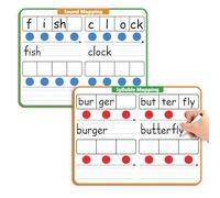Aizweb Phonemic Awareness Dry Erase Board,9" x 12" Syllable Small Whiteboard,Speech Therapy Material Phonics Games, Letter Sound,Science Reading Manipulative,Preschool Kindergarten Classroom Must Have