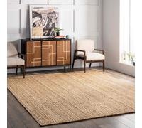 Aizza Trends Braided Braided Pure Natural Jute Area Rug 4 x 9 Feet (122 cm x 274 cm), for Living Room, Bedroom, Dining Room, Hallways & Entryways