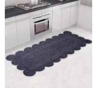Aizza Trends Handmade Braided Eco Friendly Natural Jute Scalloped Area Rug-Farm House Area Rug-Center Table Carpet for Home,Office Kitchen & Outdoor- 2.6x6 Feet (79 cmx183 cm)