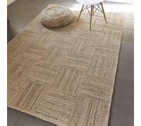 Aizza Trends Handmade Braided Natural Jute Floor Area Rug, Scalloped Rug, Floor Carpet Rug, Village Art Floor Mat Rug Home Decore Rug (2.6 X 4 Feet (80 cm x 120 cm))