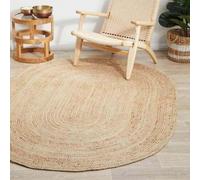 Aizza Trends Handmade Hand Braided Eco -Friendly Natural Jute Floor Carpet Rug,Floor Area Rug,Center Table Carpet for Home Décor-Beige-3' x 5' OvalFeet
