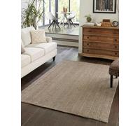 Aizza Trends Indian Handmade Braided Gray Jute Area Rug-Floor Carpet -Bed Side Runner Rug-Home Decor Center Table Carpet - 4 x 4 Feet Square (120 cm x 120 cm)