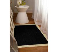 Aizza Trends Indian Handmade Braided Inner Black Jute Area Rug-Floor Carpet -Bed Side Runner Rug-Home Decor Center Table Carpet - 4 x 7 Feet (120 cm x 210 cm)