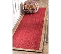 Aizza Trends Indian Handmade Braided Inner Red Jute Area Rug-Floor Carpet Rug-Bed Side Runner Rug- - 2 x 15 Feet (60 cm x 450 cm)