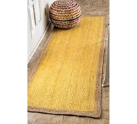 Aizza Trends Indian Handmade Braided Inner Yellow Jute Area Rug-Floor Carpet Rug-Bed Side Runner Rug- - 2.6 x 8 Feet (78 cm x 240 cm)