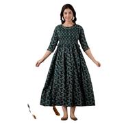 Aizza Trends Women's Cotton Febric Printed Anarkali Shape Feeding Gown Kurta-Maternity Gown Kurti-Medium