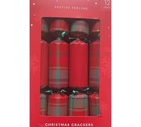 AJ 12Pk Family Christmas Crackers Red pattern Christmas Decoration