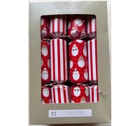 AJ 12pk Family Christmas Crackers Red & White Christmas Decoration