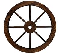 AJ Burntwood Rustic Wooden Wagon Wheel Wall Decor, 40 cm, Brown
