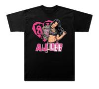 AJ Lee Merch T-Shirt Summer Unisex Casual Stylish Design Merch Football Tee Sport Top (Black,L)