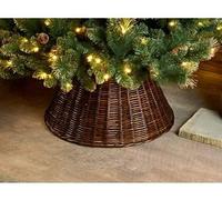 AJ New Classic Style Christmas Tree Skirt Rattan Effect/Wicker Base Floor Cover Xmas Party Decor Ornament (Wicker Brown Round 65cm)