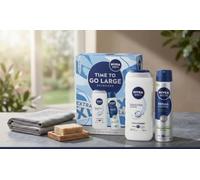 AJ - NIVEA MEN Time To Go Large Gift Set - Men’s Bath & Body Gift Set, Shower & Body Care Collection, Christmas Gift for Men, Festive Self-Care Gift