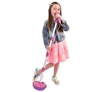 AJ Party Star Light Up Musical Microphone & Stand - Pink