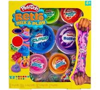 AJ Play-Doh Retro Kawaii Mix & Play Scented Compounds - Cloud, Butter, Foam, Super Stretch, Sensory Dough, Kit, Gifts for Sensory Toys, Party Favors for, Playdoh Compound Packs