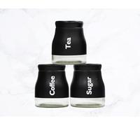 AJ R|H Legacy Tea - Coffee - Sugar Canisters Kitchen Storage Black