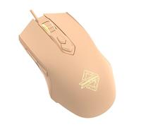 AJ52 RGB Wired Gaming Mouse, 7 Programmable Buttons, Computer Mice with RGB Lighting, 200-4800 DPI Adjustable, for Windows/Mac OS/Linux (MilkTea)