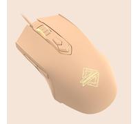 AJ52 RGB Wired Gaming Mouse, 7 Programmable Buttons, Computer Mice with RGB Lighting, 200-4800 DPI Adjustable, for Windows/Mac OS/Linux (MilkTea)
