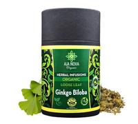 Aja Nova Organic Ginkgo Biloba Loose Leaf Herbal Infusion + 15 Unbleached Tea Bags - Cognitive Support & Circulation