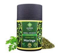 Aja Nova Organic Moringa Loose Leaf Herbal Infusion + 15 Unbleached Tea Bags - Nutrient-Dense & Revitalizing