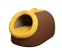 Ajalcsvs Cozy Cat Bed, Warm Semi Enclosed Pet Bed For Cats And Small Dogs Winter Sleeping Nest(Brown,Medium)