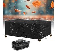 AJALGZ 190x124x71cm/LxWxH Garden Furniture Cover Waterproof Outdoor Garden Table Cover Rectangular, Heavy Duty 420D Oxford PU Coating Anti UV Rattan Furniture Covers - Black