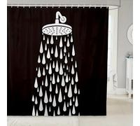 AJALGZ Black and White Funny Shower Head Bath Shower Curtain for Bathroom Accessories Abstract Aesthetic Bathtub Partition(185x155cm/Extra Long)