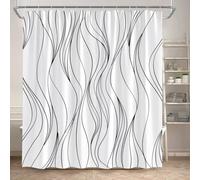 AJALGZ Black and White Striped Shower Curtains Modern Geometric Lines Art Minimalist Pattern Bath Curtain Bathroom Decor WxL:47"x83"/120x210cm Bathroom-Shower-Curtain