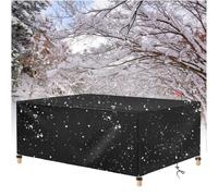 AJALGZ Black Outdoor Garden Table Cover Waterproof Outdoors Garden Furniture Cover Rectangle Heavy-Duty 420D Oxford Fabric UV Resistant Covers for Patio Furniture 235x180x80cm/LxWxH