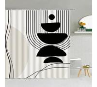 AJALGZ Black White Leaves Shower Curtains Waterproof Bathroom Curtain 3d Polyester Modern Bath Screen With Hooks 120x240cm(WxL) -240cm-Length
