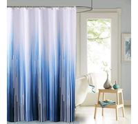 AJALGZ Blue Stripes Shower Curtain White Textile Rustic 185x210cm(WxL) -210cm-Length