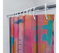 AJALGZ Bright Colorful Shower Curtain Modern Design Red, Pink, Blue, Orange, Yellow Colors Fabric Bathroom Decor(95x155cm/Fabric Shower Curtain)