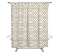 AJALGZ Brown Geometric Texture Shower Curtains Waterproof Bath Curtains Home Decor Modern Luxury Bathroom Curtain 240x160cm(WxL) -160cm-Length
