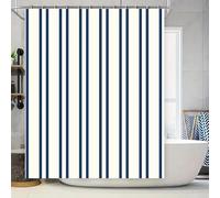 AJALGZ Classic Blue White Striped Shower Curtain Waterproof Bath Decorative Bathing CoverCustomizable(120x210cm/Washable)