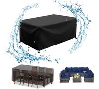 AJALGZ Covers for Garden Furniture 90x60x50cm/LxWxH Rattan Garden Furniture Set Cover Waterproof Outdoor Furniture Covers for Sofa and Table Indoor & Outdoor Furniture Rain Cove - Black