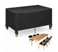 AJALGZ Garden Covers for Furniture 400x150x150cm Waterproof Windproof 420D Oxford Fabric Heavy Duty Patio Furniture Cover, UV Resistant Patio Table Cover with Buckles & Drawstring, Black