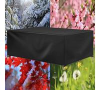 AJALGZ Garden Furniture Cover Waterproof 320x185x65cm/LxWxH Windproof Anti-UV 420D Oxford Fabric Black Protective Cover for Outdoor Patio Rattan Rectangular/Cube Table & Chair Set