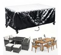 AJALGZ Garden Furniture Covers Waterproof, 218x218x30 cm Heavy Duty 420D Oxford Rip Resistant Large Patio Rattan Furniture Set Cover, Windproof & UV Resistant, Cube Garden Table Cover , Black