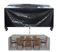 AJALGZ Garden Table Covers 200x200x90 cm Heavy Duty 420D Oxford Rectangular Garden Furniture Set Cover Waterproof, Windproof, Winterproof Protection Outdoor for Dinning Table and Chairs, Black