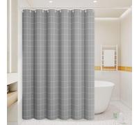 AJALGZ Gray Grid Artwork Geometric Shower Curtain Waterproof Modern Minimalist Bathroom Decor Bathing Cover(190x145cm/ Anti Mould)
