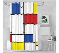 AJALGZ Mondrian Shower Curtain Minimalist de Stijl Modern Art I Minimalist Contemporary Aesthetic Bath Screen(86x200cm/Height)